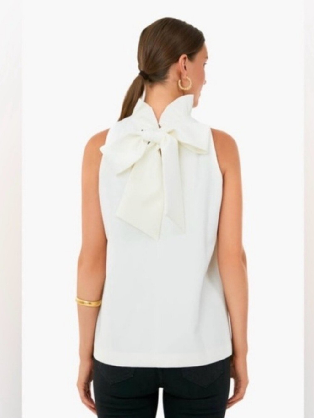 Pomander Place Tuckernuck Womens White Mason Sleeveless Top Ruffle Blouse S - Picture 3 of 8